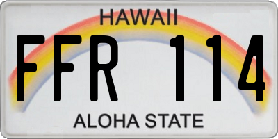 HI license plate FFR114