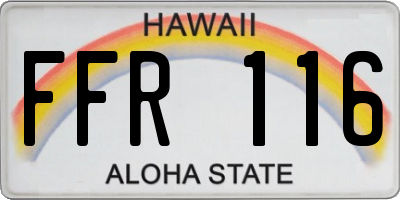 HI license plate FFR116
