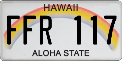 HI license plate FFR117