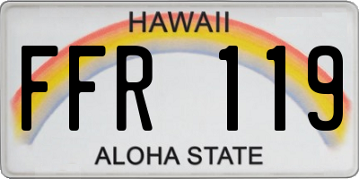 HI license plate FFR119