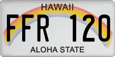 HI license plate FFR120