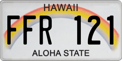 HI license plate FFR121