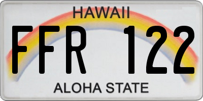 HI license plate FFR122