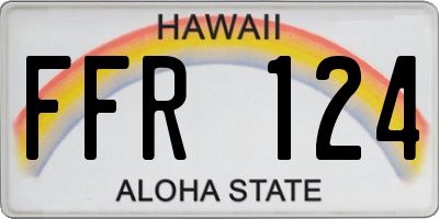 HI license plate FFR124