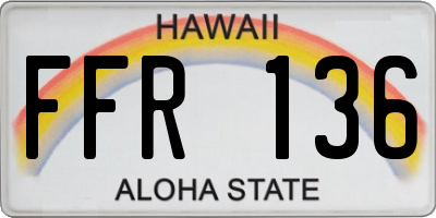 HI license plate FFR136