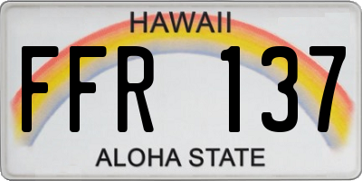 HI license plate FFR137