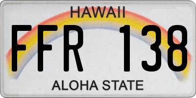 HI license plate FFR138