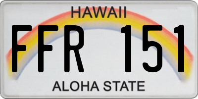 HI license plate FFR151