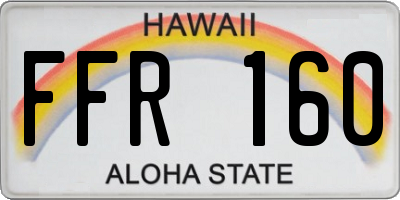 HI license plate FFR160