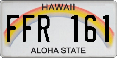 HI license plate FFR161