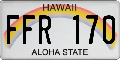 HI license plate FFR170