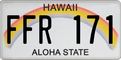 HI license plate FFR171