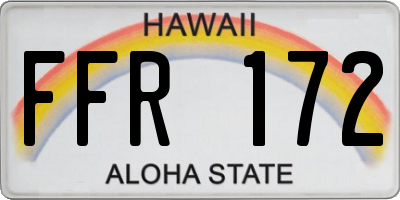 HI license plate FFR172