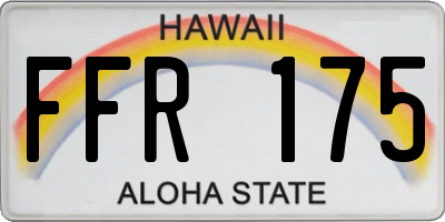 HI license plate FFR175