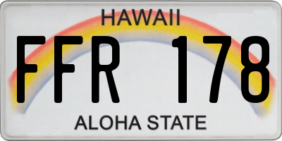 HI license plate FFR178