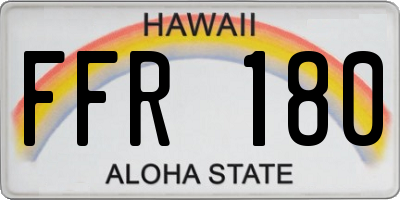 HI license plate FFR180