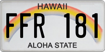 HI license plate FFR181