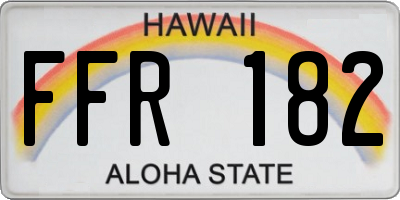 HI license plate FFR182
