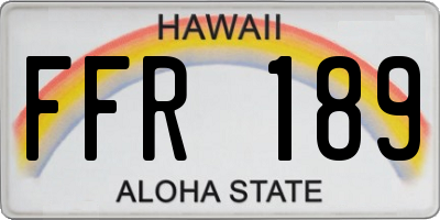 HI license plate FFR189