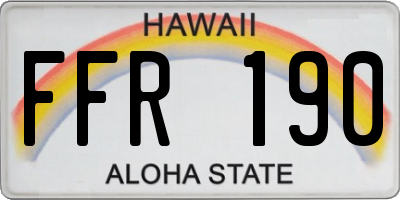 HI license plate FFR190