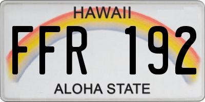 HI license plate FFR192