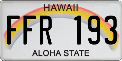 HI license plate FFR193