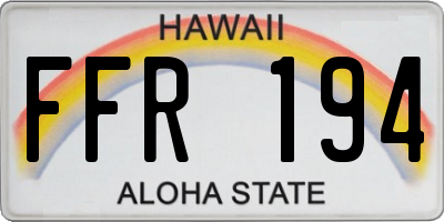 HI license plate FFR194