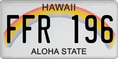 HI license plate FFR196