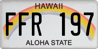 HI license plate FFR197