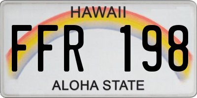 HI license plate FFR198