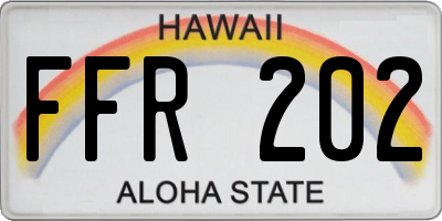 HI license plate FFR202