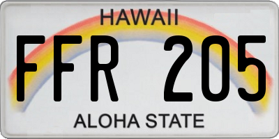 HI license plate FFR205