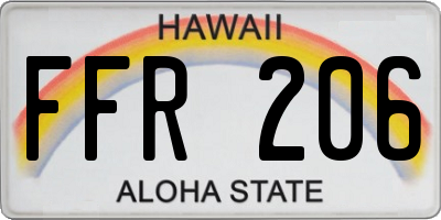 HI license plate FFR206