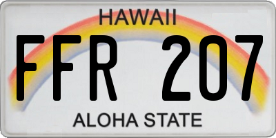 HI license plate FFR207