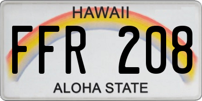 HI license plate FFR208