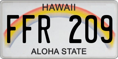 HI license plate FFR209