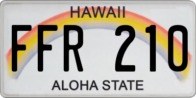 HI license plate FFR210