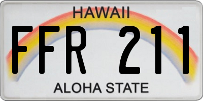 HI license plate FFR211