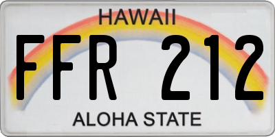 HI license plate FFR212