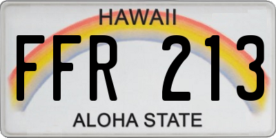HI license plate FFR213