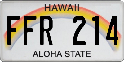 HI license plate FFR214