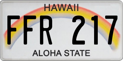 HI license plate FFR217