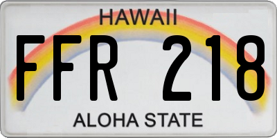 HI license plate FFR218