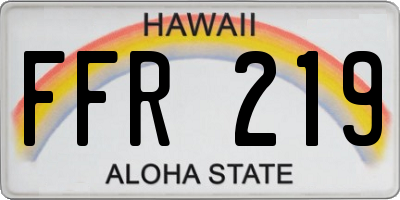 HI license plate FFR219