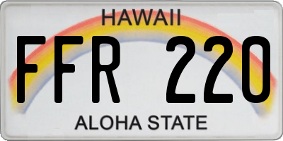 HI license plate FFR220