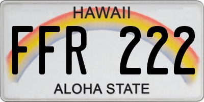 HI license plate FFR222