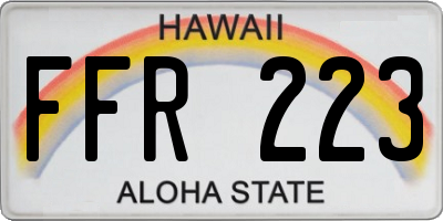 HI license plate FFR223