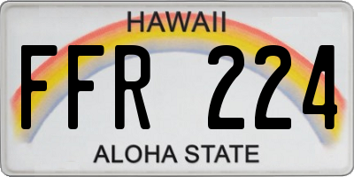 HI license plate FFR224