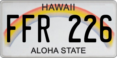 HI license plate FFR226