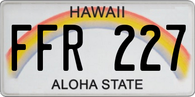HI license plate FFR227